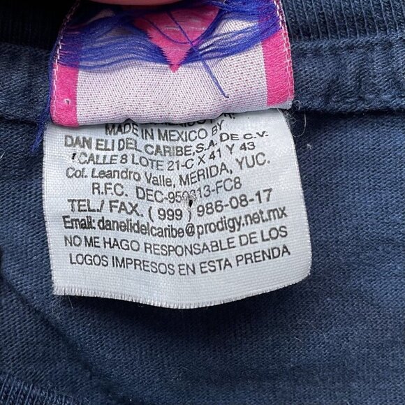 Mayan God Cancun Mexico Dan Eli Hand Dyed Short Sleeve Navy T Unisex Men’s S - Picture 8 of 8